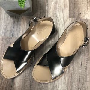 Max Mara Pinza Metallic Leather Slingback Sandal